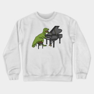 Funny Piano Shirt with Dino Playing Piano Crewneck Sweatshirt